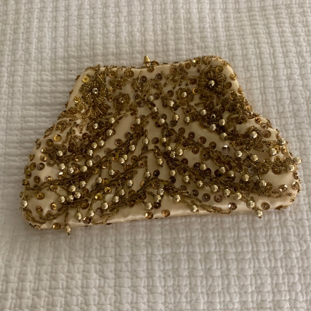 Elegant Gold Embellished Clutch